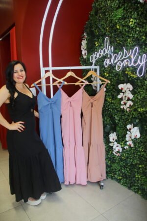 Vestido Alça com detalhe frontal