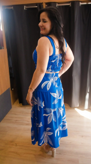 CONJUNTO FEM SAIA CROPET ESTAMPADA