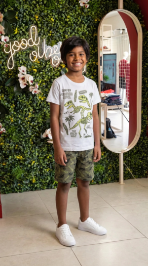 CONJUNTO INFANTIL MASC CAMISETA/BERM MOL