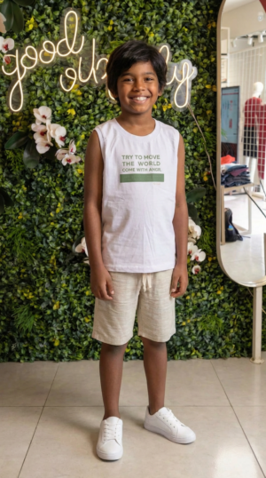 CONJUNTO INFANTIL  MASC TECIDO HAITI/NAPOLIS