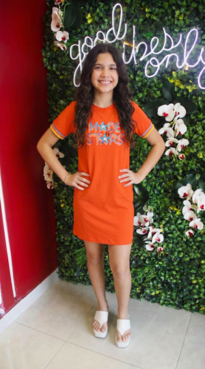 VESTIDO MALHA PENTEADA INF/JUV