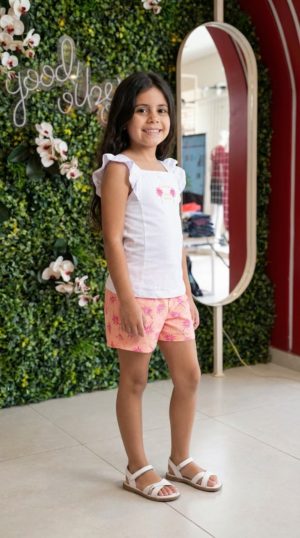 CONJUNTO FEM MALHA/ MOLETINHO SUBLIMADO INFANTIL